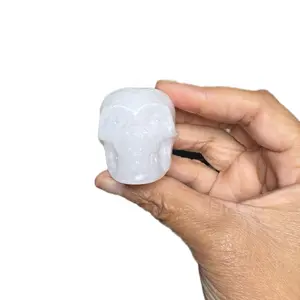 White Jade Skull for Spiritual Growth and Healing - Symbol of Peace Clarity and Purity - Enhances Crown Chakra and Promotes Self Reflection
