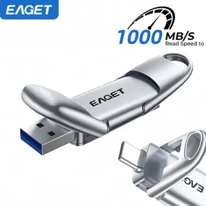 EAGET 1TB USB-C Flash Drive, 2-in-1 Type C+USB Storage Devices, High Capacity High Speed 1000MB/s, Video External Storage FlashDrive,Type-c Interface For Data Storage ,Plug And Play USB Storage, PictureVideo Backup Reliable Storage ,File Storage