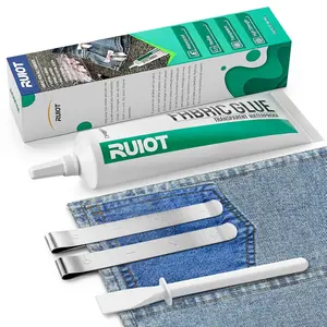 Permanent 60ML Washable Clear Fabric Glue for Patches Rhinestones Denim Leather, Clear Adhesive for Clothing