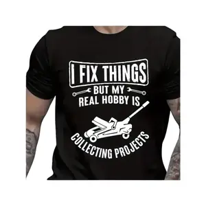 [Graphic Hoodie]Playful and Humorous Men's Fun Mechanic T-Shirt "I Repair Things" Graphic Tee Short Sleeve Casual Birthday Gift Garage Work Shirt Trendy Everyday Streetwear Graphic Tee For Men Women Collectors Fans Enthusiasts