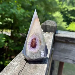 Druzy banded Agate Geode Teepee (C3) with Agate Layer - Natural Crystal Cluster Specimen