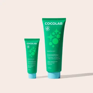 COCOLAB Home & Away Shine Set - 4 oz & 1 oz Cocoshine for Gentle Whitening & Enamel Support - Oral Care Without Fluoride or Sulfates