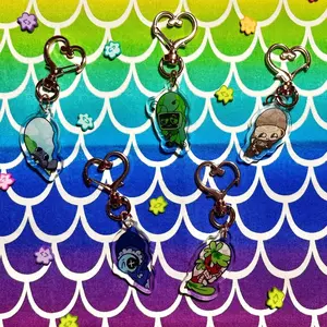 RESTOCKED! Dandy’s World 1 1/2 inch Double Sided Acrylic Matching Keychains/Necklaces Set 1