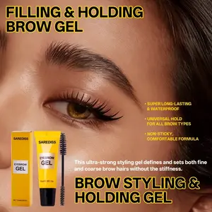2pcs 3D Eyebrow Sculpting Gel Set with Professional Dual-Ended Brush, shapes eyebrow contours, providing a clean and natural makeup look, suitable for all skin types, effortlessly creating 3D wild brows