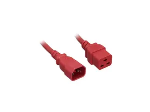 Nippon Labs 14 AWG C14 / C19 Power Cord, IEC-60320-C14 to IEC-60320-C19, SJT, 15A/250V, 6 ft. Red Power Cable