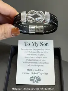 To My Son Infinity Love Bracelet - Daily Reminder ofEndless Love & Support - Symbol of UnbreakableConnection - Heartfelt Gift for Son