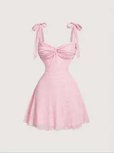 Women's Solid Color Sleeveless Dress, Elegant Dress for Party Wedding Guest, Ladies Clothes for Spring