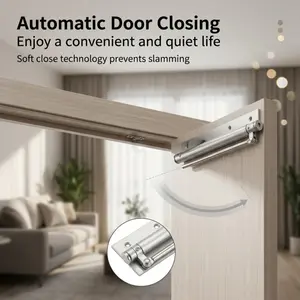 Adjustable Automatic Door Closer, Heavy-Duty Silent Self-Closing Mechanism with Full Installation Kit for Home & Office Doors