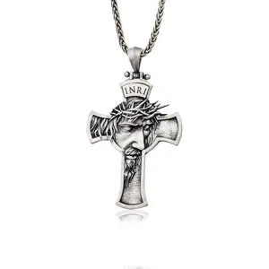 Cross Necklace for Men - Real 925K Sterling Silver Pendant, Timeless Symbol of Faith, Oxidized Silver Crucifix Necklaces