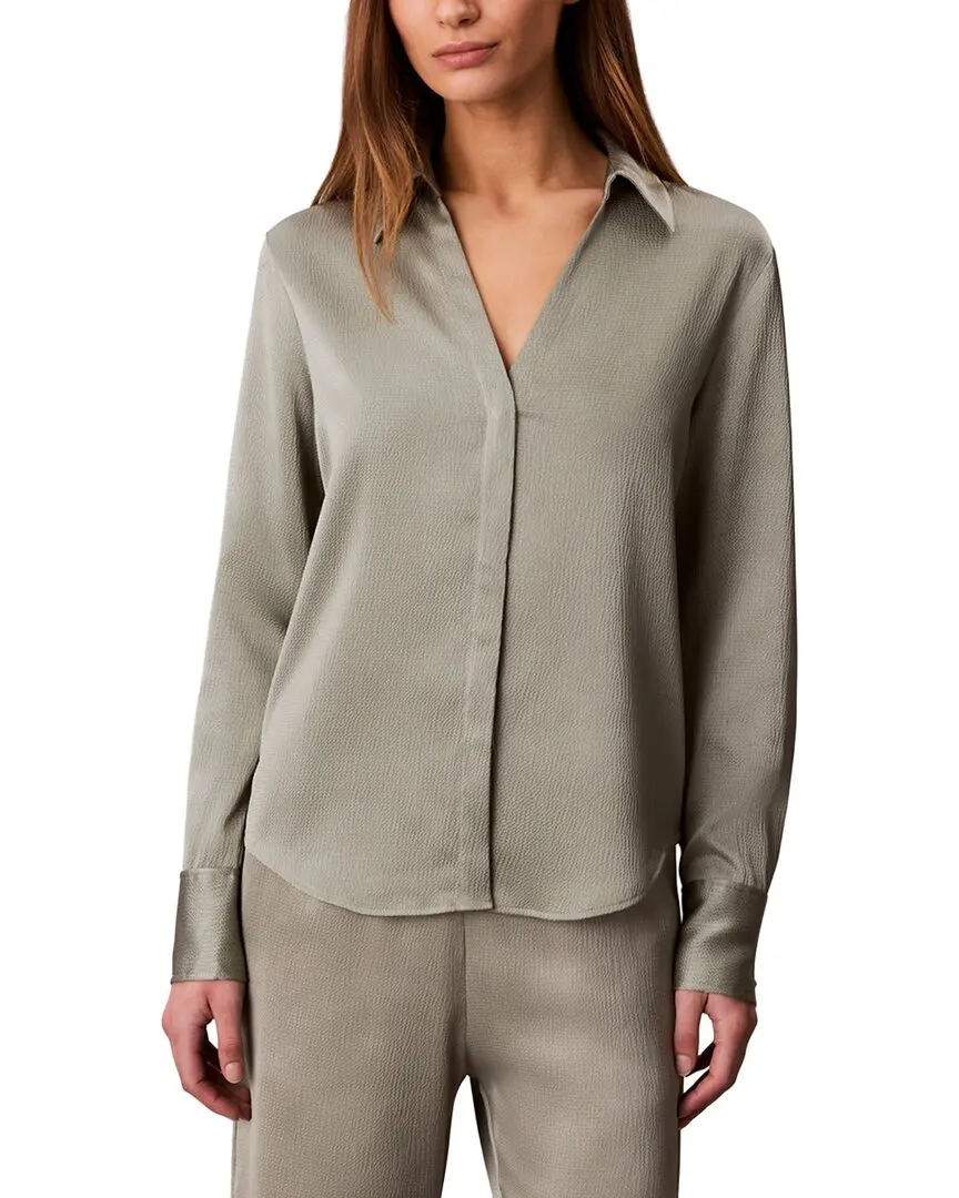Calvin Klein Hammered Satin Fitted Shirt