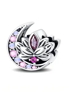 1 Count DIY Romantic Lotus Bead Pendant, Perfect for Bracelet Making & Jewelry Crafting, Elegant Design for Creative Projects