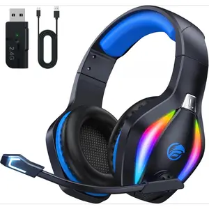 Z-RDL30  FC100 Gaming Headset with Microphone for PS4, PS5, Switch, Xbox, PC, Mac, Gamer Headset with RGB Light, Computer Headphones with Mic