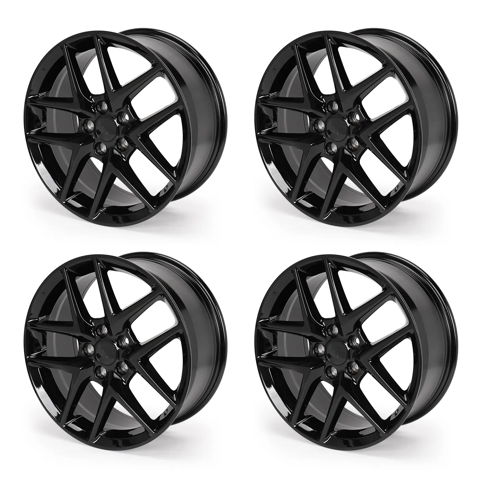 4PCS 18x8" Gloss Black Alloy Replacement Wheel Rim for Honda Civic 2016-2024