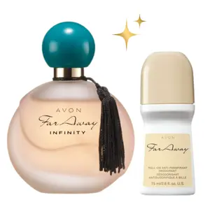 Far Away Infinity Set Perfume + Desodorante Roll-On By Avon