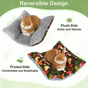Thick Washable Small Pet Cushion, Double Sided Soft Sleeping Mat Pillow for Rabbit