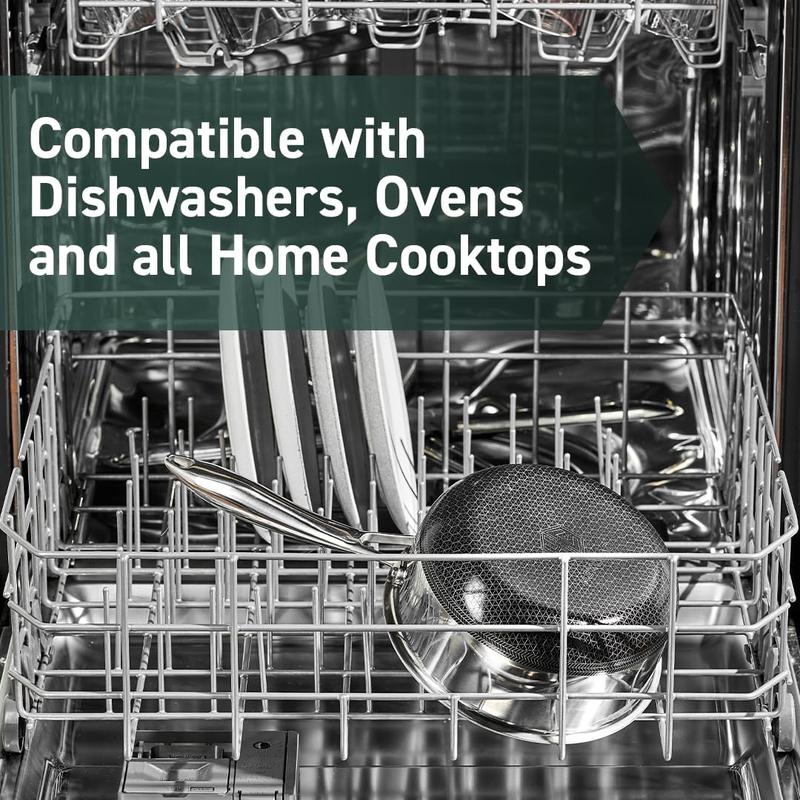 Hybrid Nonstick 1-Quart Saucepan with Tempered Glass Lid, Stay-Cool Handle, Dishwasher Safe, Induction, Compatible with All Cooktops Cookware White