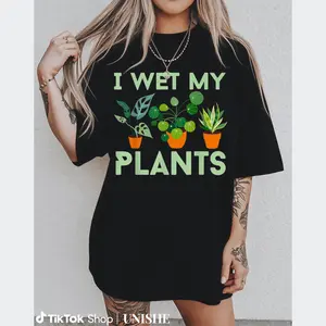 Gardening Humor Tee – 100% Cotton Wet My Plants Shirt for Plant Enthusiasts