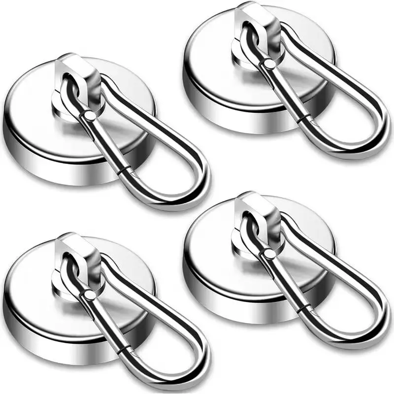 2cm Rotating Carabiner Magnetic Hook for Cruise Cabin, BBQ, Garage, 30lb Pull Strength, 360° Rotation Neodymium Magnet Hooks, 2/8 Pack Rotatable Hook