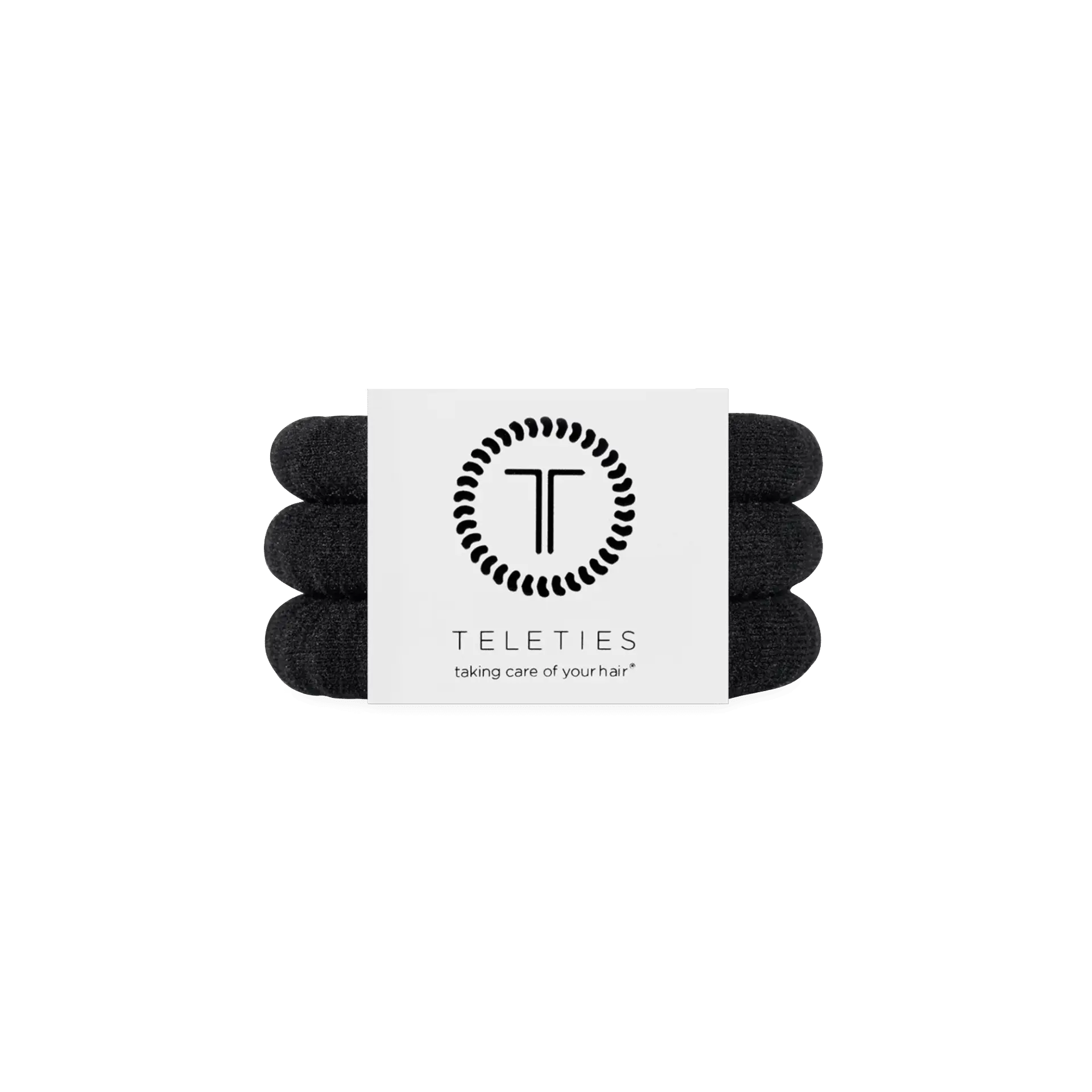 TELETIES - Jet Black - Small Nylon Hair Ties - Curl Friendly