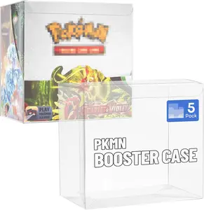 Clear PKMN Booster Box Protector Case,  Pack PET Plastic Display Cases for Sealed Booster Boxes – PET Protective Storage for Collectors – .mm Thick (.x.x.inch