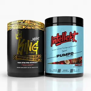 KING + PUMPD Pre-Workout Stack | High-Stim Energy + Stim-Free Pump | 2 Full-Size Tubs
