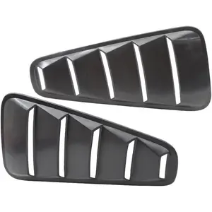 , Window Delete Panels Compatible With 2005-2009 Ford Mustang V6, Factory Style Unpainted PP Sun Rain Shade Guard Wind Vent Air Deflector, 2006 2007 2008
