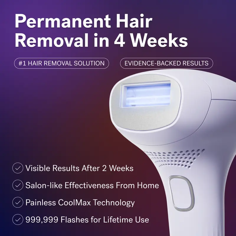LUMOS Laser IPL Hair Removal Device for Women and Men, 50°F CoolMax Technology, 999,999 Flashes, 3 in 1 with Skin Sensor for Nearly Painless, Permanent Hair Removal