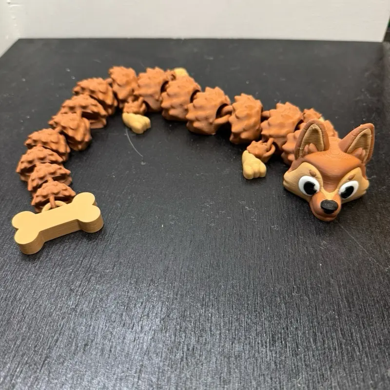 3D Printed German Shepard Dragon with Bone - Unique Design for Pet Toys