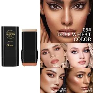 1-piece 2-in-1 Concealer Foundation Make-up Stick Waterproof Sweat Proof Long-lasting Matte Makeup Effect All Day Flawless Beauty Makeup, Buildable Matte Finish