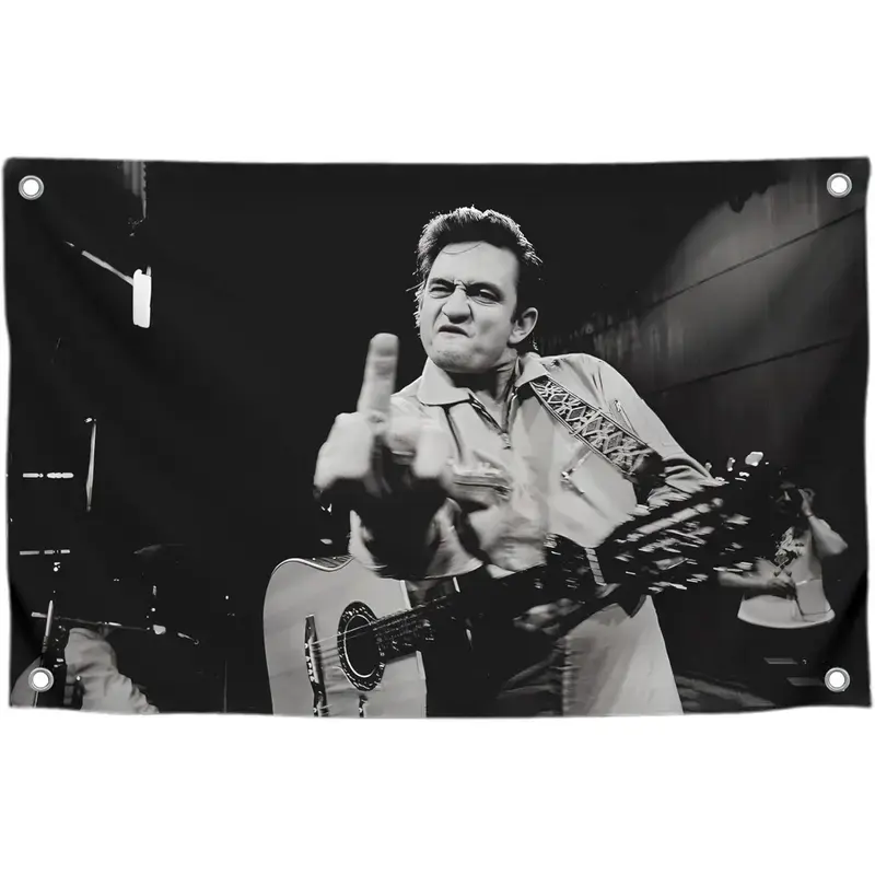 3x5 Ft The Man in Black Single Sided Flag - America Country Singer Polyester Banner for Outdoor or Indoor - Wall Tapestry Poster Signs Decorations for Bedroom or College Home Textile