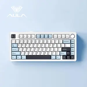 AULA F75 Wireless Mechanical Keyboard, USB Charging RGB Backlight Wireless Keyboards, Gaming Keyboard for Gaming, Office, Multimedia Roller Key, Gift for Friend, Gaming Accessories