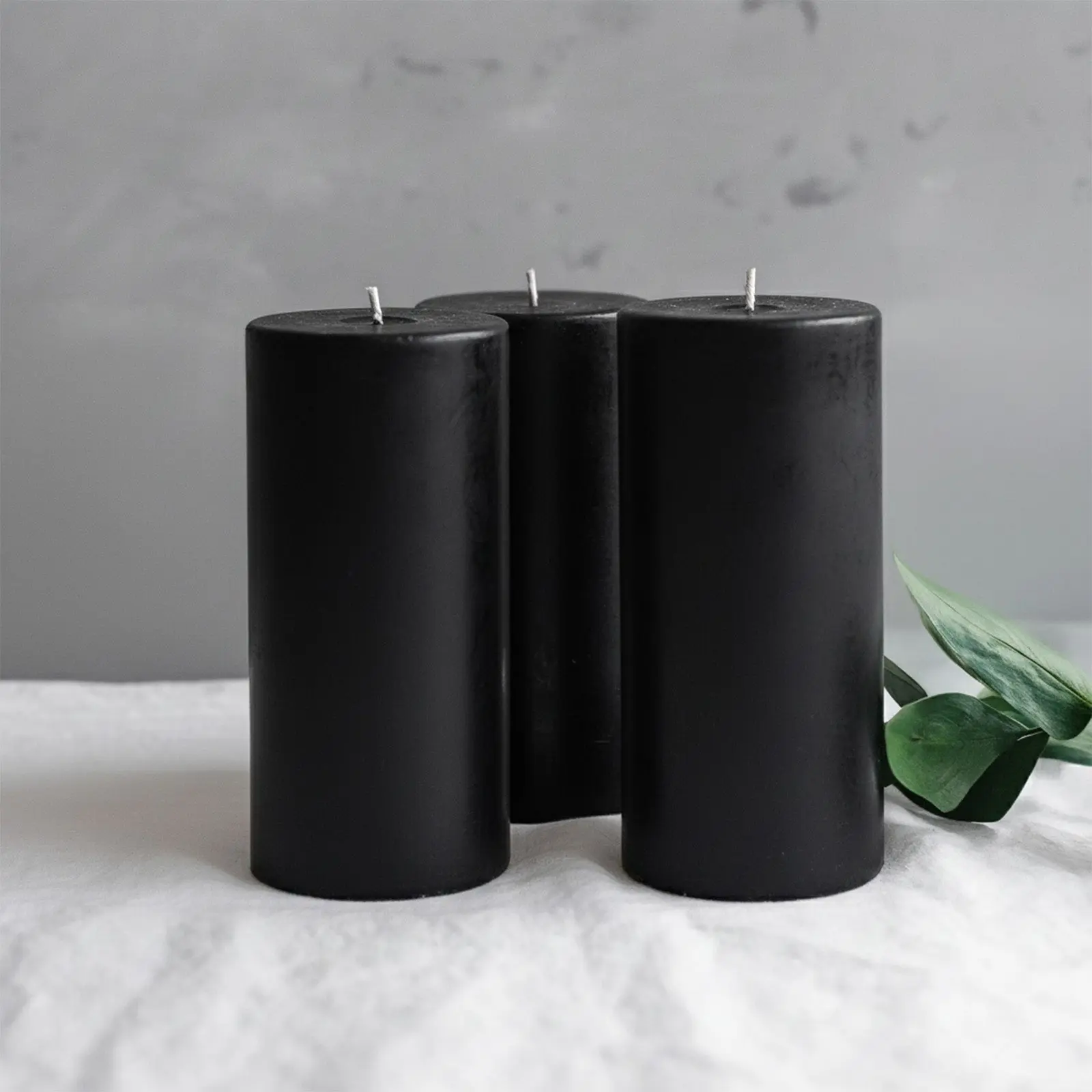 6-Pack Unscented Pillar Candles for Home Decoration, Restaurants, Churches - Dripless 3"x6" Black Paraffin Wax, Smokeless Cotton Wicks, 60-Hour Long-Lasting Clean Burn, 6-Piece Home Decor Supplies