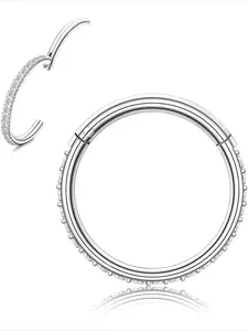 16G-18G Nose Ring Hoop for Women Mens Stainless Steel Conch Piercing Jewelry CZ Small Cartilage Septum Clicker 7MM 9MM
