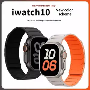 Ultra Transformation Kit for Apple Watch iwatch10 Magnetic Mecha Silicone Band 360° Waterproof Rugged Case N52 Neodymium Magnets New color scheme