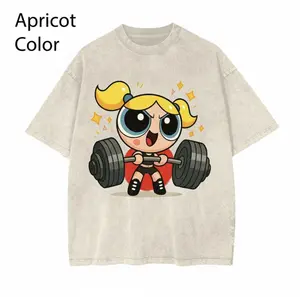 Vintage Bubbles #Powerpuff Strong Girls Gym T-Shirt, Gym Shirt, Graphic Gym Shirt, Vintage Washed Tee Cotton, Gym Shirt Women, For Men, Full Size