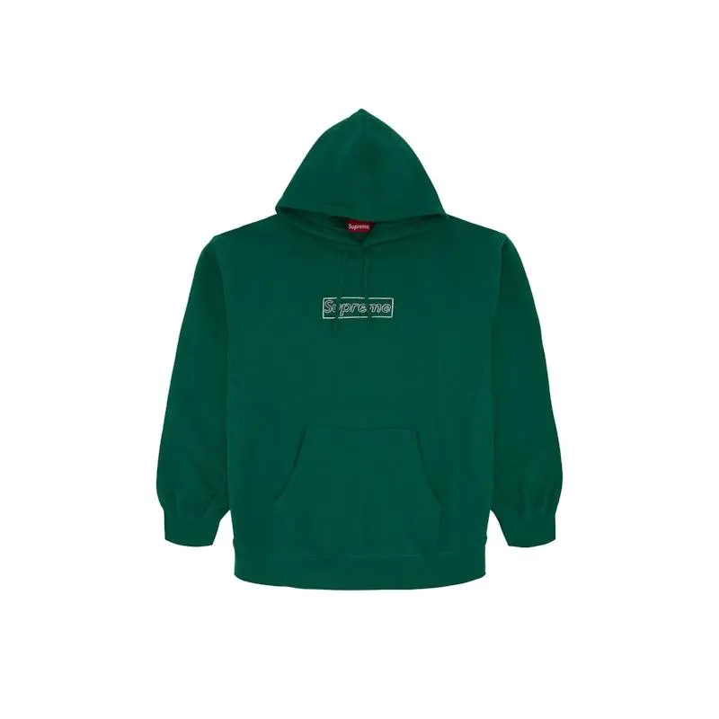Supreme Men's KAWS Chalk Logo Hooded Sweatshirt Light Pine, from StockX