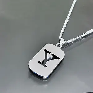 English letter necklace hollow pendant male and female student couple clothing accessories niche design trendy sweater chain hip hop