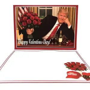 Funny Trump Valentine’s Day Card – Republican Gag Gift for Him – "Making Love Great Again" Greeting Card with Envelope – High-Quality Roses & Wine Print – Perfect for Conservatives