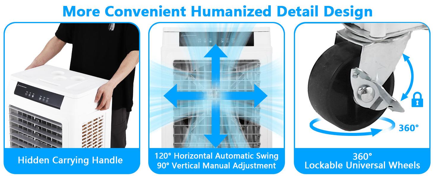 GARVEE Evaporative Air Cooler, GARVEE 3000CFM Swamp Cooler With Remote Control and 12H Timer, 4 Ice Packs, 3 Modes & Wind Speeds for Outdoor Indoor Use, 10.3 Gallon GARVEE Evaporative Air Cooler, GARVEE 3000CFM Swamp Cooler With Remote Control and 12H Timer, 4 Ice Packs, 3 Modes & Wind Speeds for Outdoor Indoor Use, 10.3 Gallon