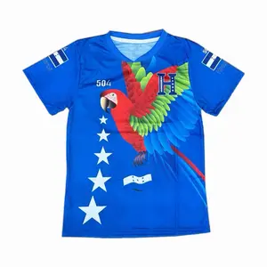 Honduras Guacamaya Soccer Jersey Royal Blue Color with Traditional Design and 504 Star Pattern