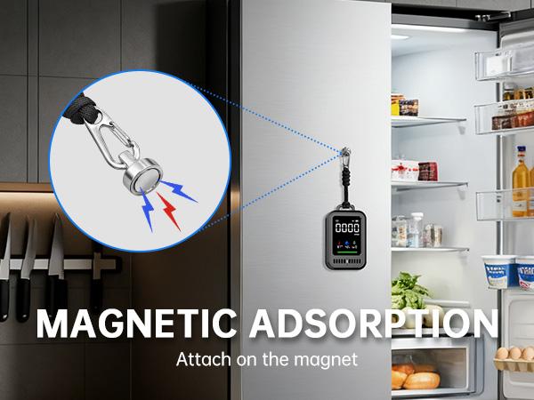 4-in-1 Portable Carbon Monoxide Detector, Audible & Visual Alerts, Magnetic Lanyard, LED Light, 220H Standby, Black