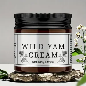 Wild Yam Root Cream, 60g/2.12Oz, Skin Tone Enhancer With Red Clover Extract, Chasteberry, Olive Oil, Avocado Oil & Cacao Butter, Non-Greasy Summer Moisturizer For Radiant Skin  Flower Skincare Moisture Skin Repair