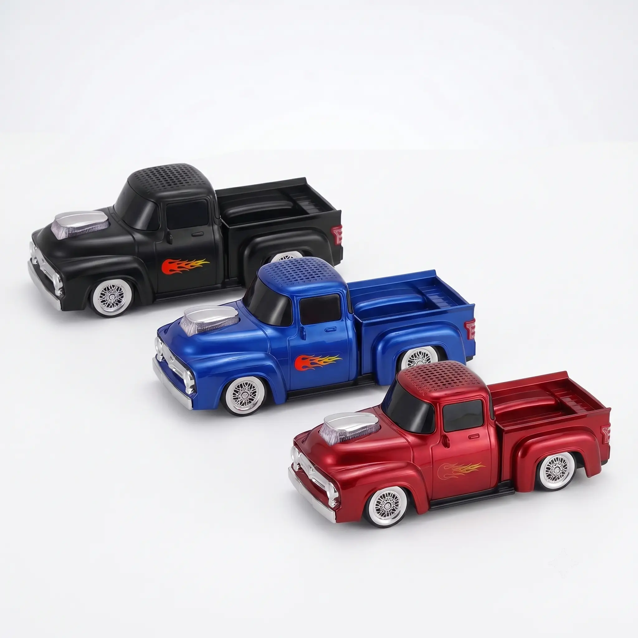 1950s American Truck Replica Portable Party Speaker - Dual 2" Top-Bottom Drivers with Bass Radiator, Vintage Pickup Model Audio Player with LED Headlights, FM Radio for Home Entertainment, Boombox Speaker,back to school,back to school haul