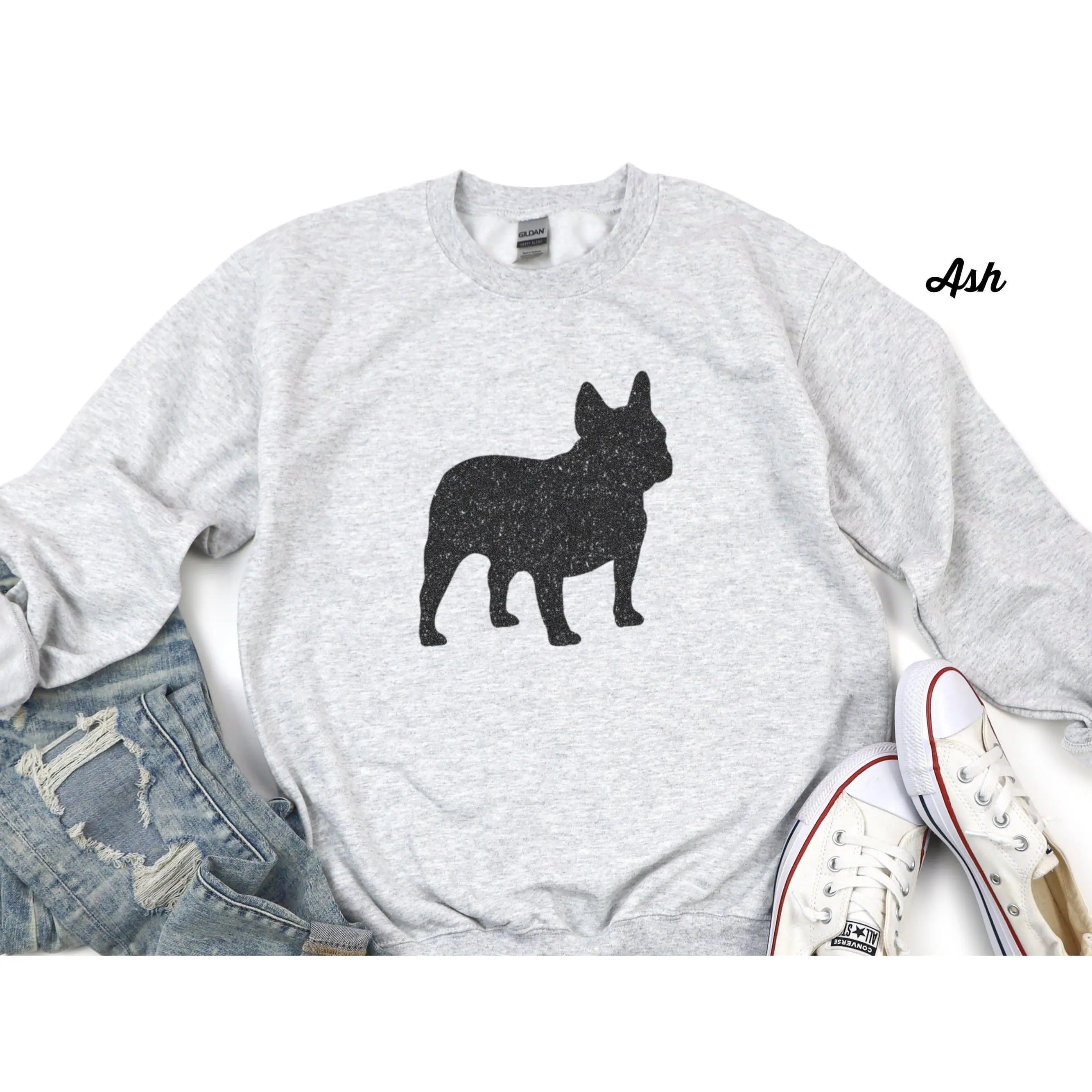 French Bulldog T-Shirt, Sweatshirt & Hoodie – Cute Frenchie, French Bulldog Gift, Dog Mom Tee, Dog Lover, Vintage Retro, Frenchie Sweater