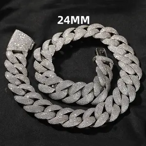 GAB 24MM Ice ZC High Quality Luxury Cuban Bracelet,Necklace, Chain For Man
