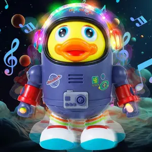 Dancing Space Duck Toy for Kids, Interactive Duck Shaped, Electronic Pet with Music LED Lights Electric Waddling Singing Duck Interactive Singing Toy Birthday Gift for Toddlers Babies Kids Stuff for Boys Babydolls Sound