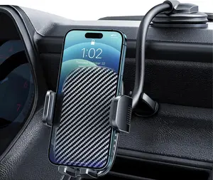 Car Phone Holder - 16CM Flexible Gooseneck Long Arm Mount for Windshield with Washable Strong Suction Cup for iPhone & Android Smartphones