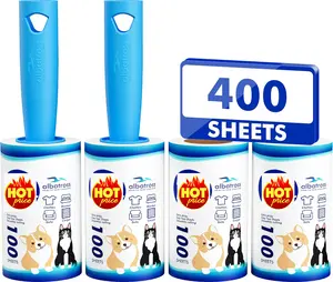 Extra Sticky Lint Roller, Mega Value Set 400 Sheets for Pet Hair Removal, Dog and Cat Lint Remover for Clothes, Furniture, Carpet