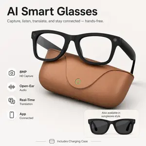 Ai Smart Sunglasses with Camera, 8mp Photo & 1080P Video, Enc Noise Cancellation, 96h Battery, Bluetooth-compatible 5.4, Ip65 Rated, Lightweight Frame