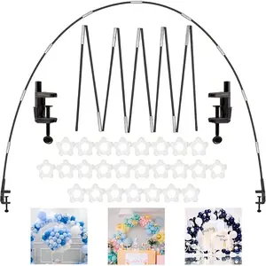 Tabletop Balloon Arch Stand Set Rustic Style Stable Support Frame For Wedding Birthday Bridal Shower Proposal Engagement Indoor Outdoor Party Scene Decor